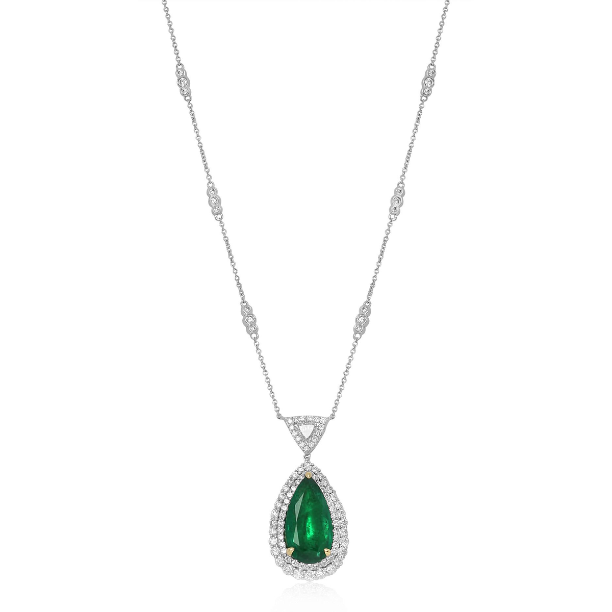 Pear Shape Emerald Necklace — view 1
