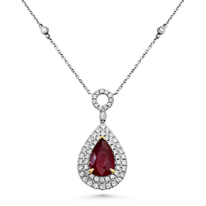 Pear Shape Ruby Necklace — view 2