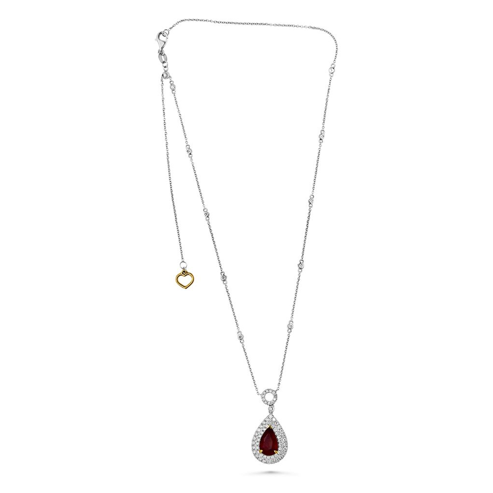 Pear Shape Ruby Necklace — view 1