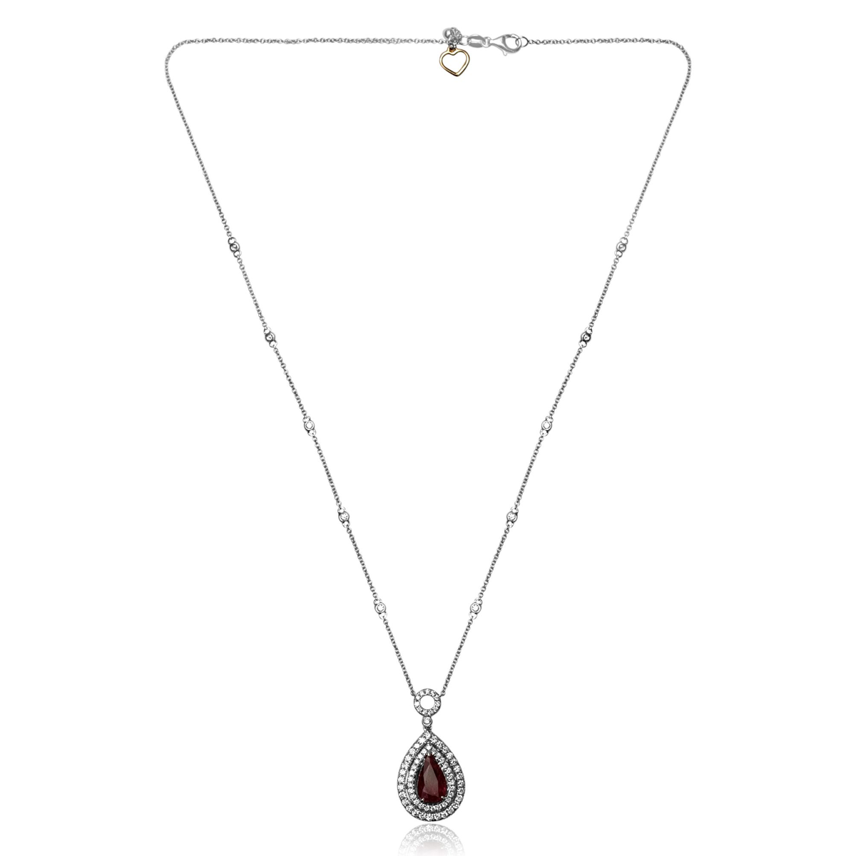 Pear Shape Ruby Necklace — view 1