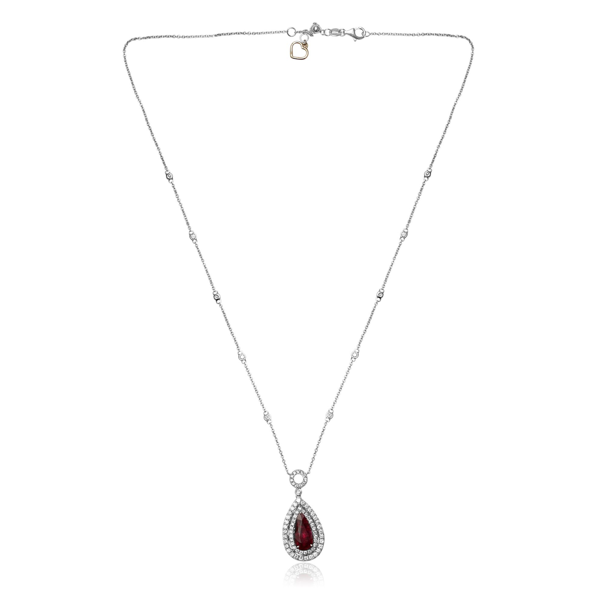 Pear Shape Ruby Necklace — view 1