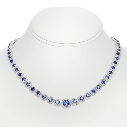 Cushion Sapphire Necklace — view 2