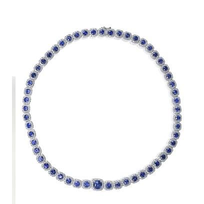 Cushion Sapphire Necklace — view 3