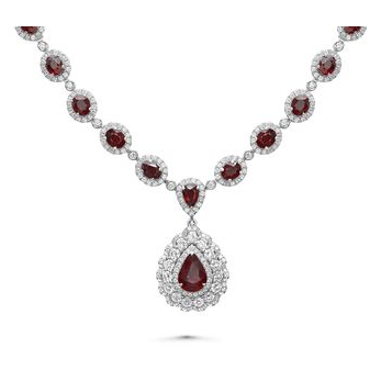Pear Shape Ruby Necklace — view 2