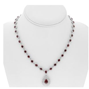 Pear Shape Ruby Necklace — view 3