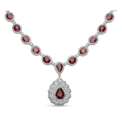 Ruby and Diamond Accent Necklace — view 3