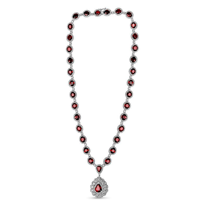 Ruby and Diamond Accent Necklace — view 1