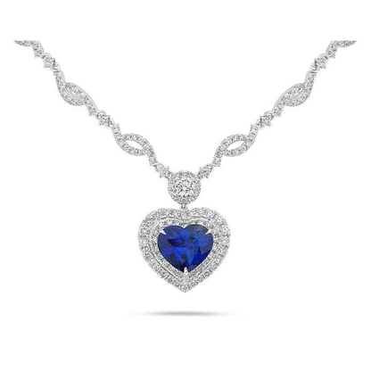 Sapphire Heart Necklace — view 2
