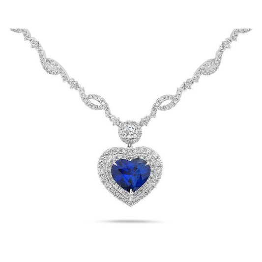 Sapphire Heart Necklace — view 2