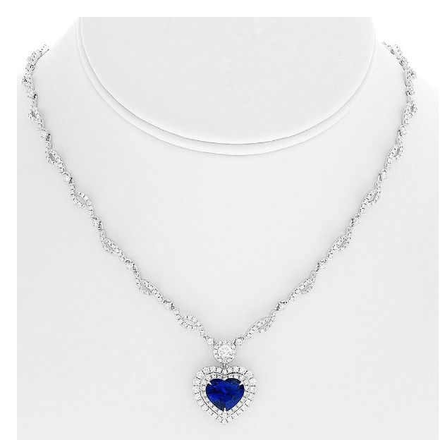 Sapphire Heart Necklace — view 3