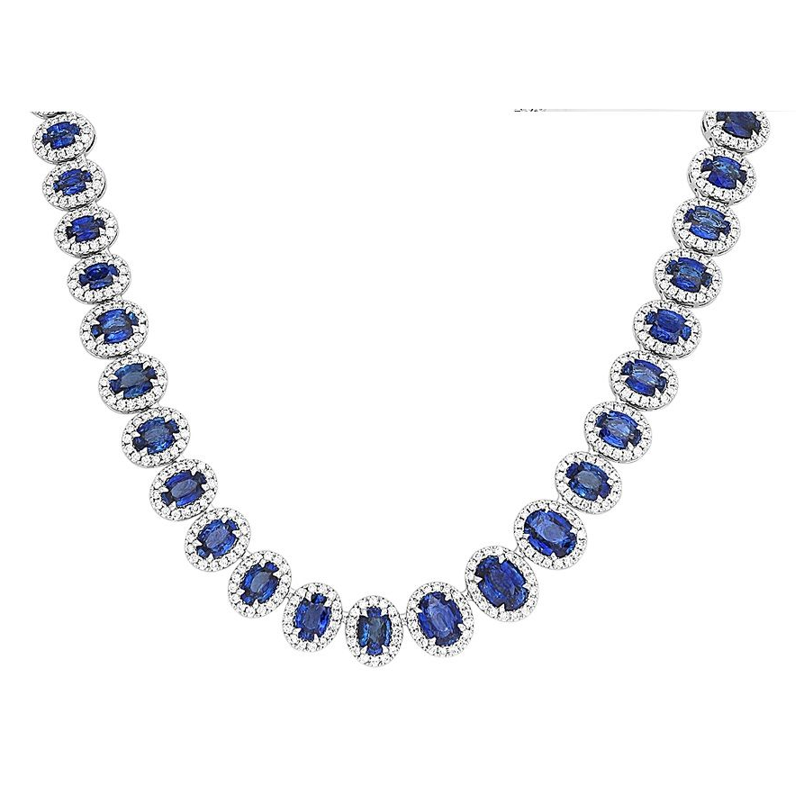 Oval Sapphire Necklace — view 2