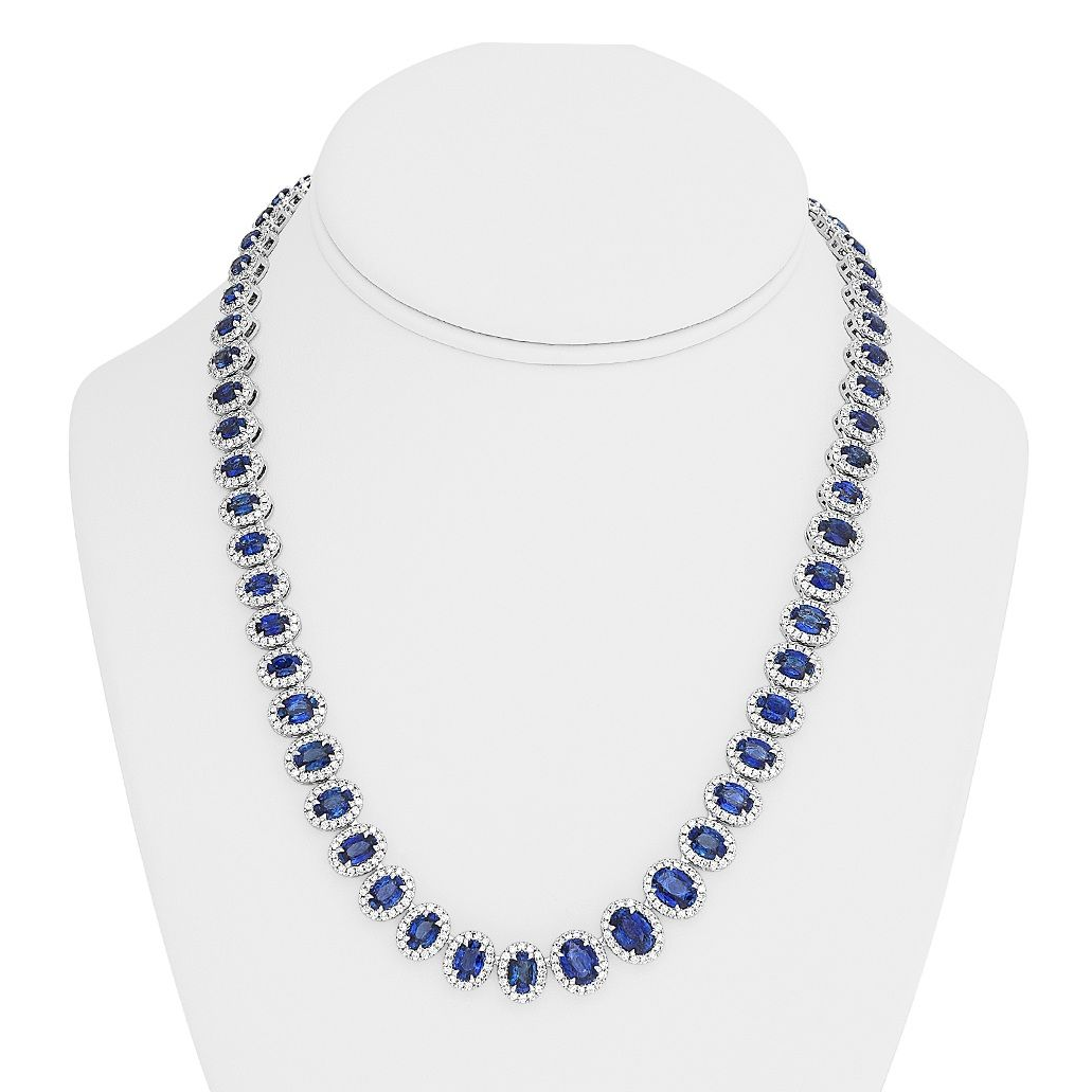Oval Sapphire Necklace — view 3