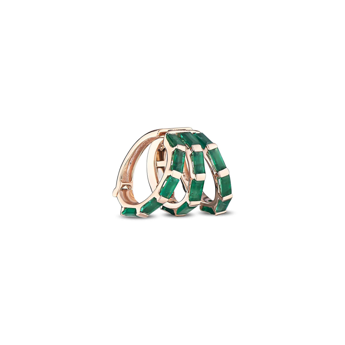 Bee Goddess Mondrian Rainbow Gold Emerald Ear Cuff