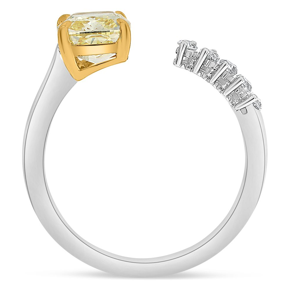 Cushion Fancy Yellow Diamond Ring — view 2
