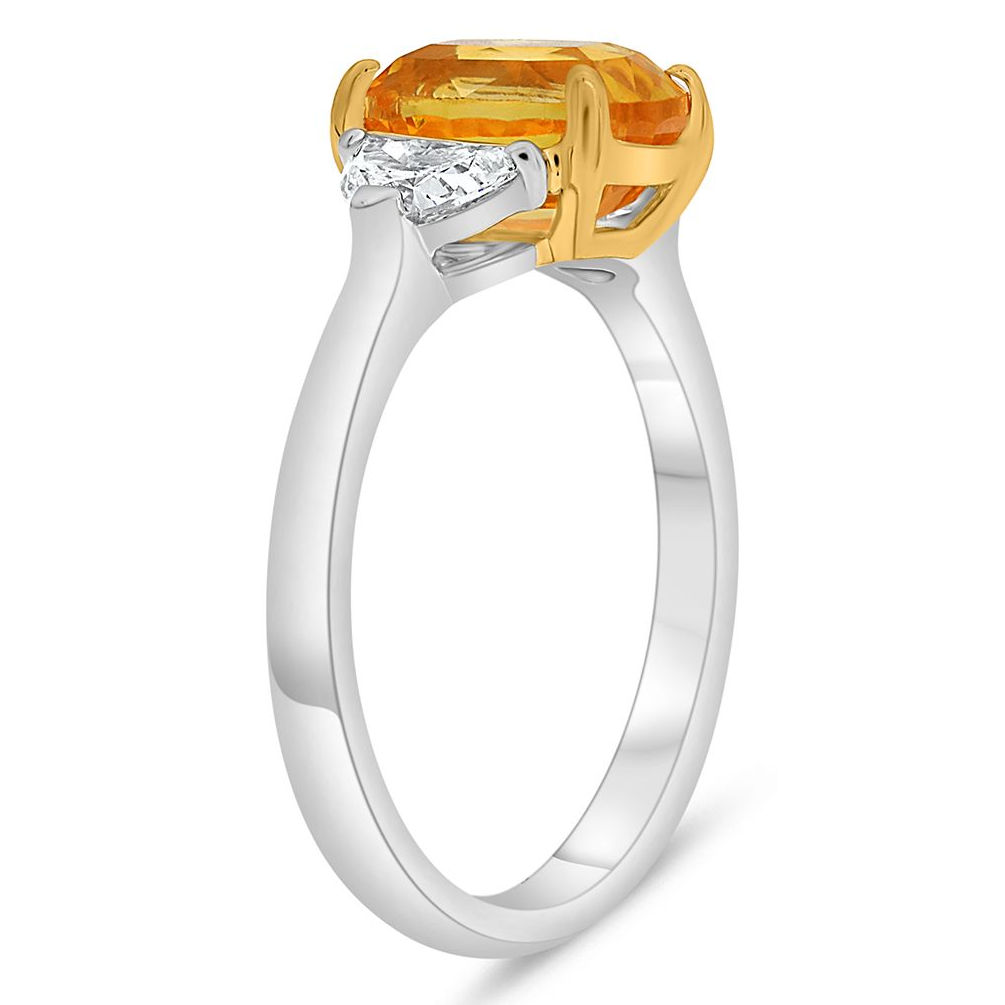 Cushion Yellow Sapphire Ring — view 3