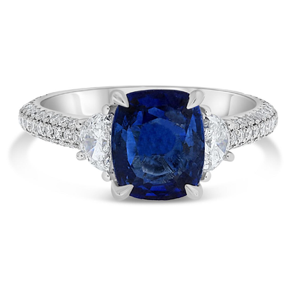 Cushion Sapphire Ring — view 1