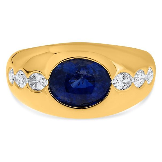 Yellow Gold 2.48 ct Sapphire Ring — view 1