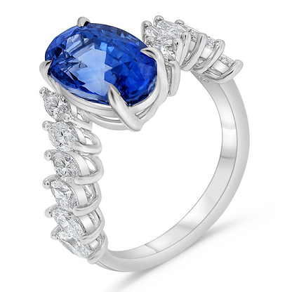 Oval Sapphire Ring — view 3