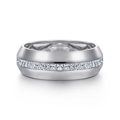 14K White Gold Diamond Mens Wedding Ring in High Polish Finish — Gabriel & Co. MR20064W44JJ