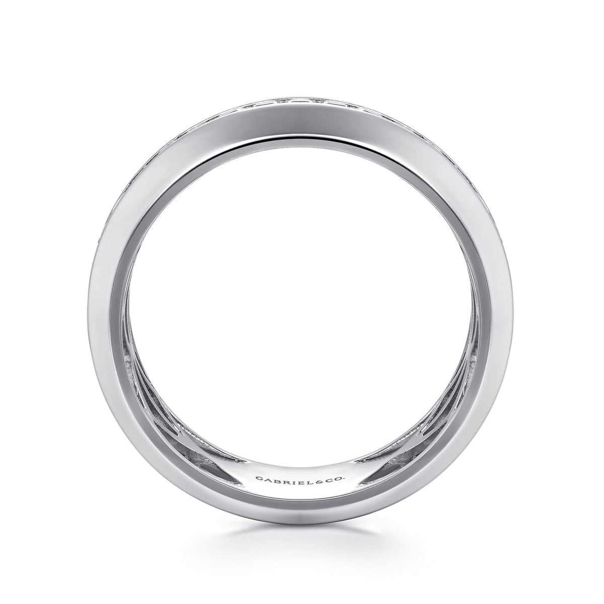 14K White Gold Diamond Mens Wedding Ring in High Polish Finish — Gabriel & Co. MR20064W44JJ