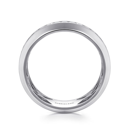 14K White Gold Diamond Mens Wedding Ring in High Polish Finish — Gabriel & Co. MR20064W44JJ