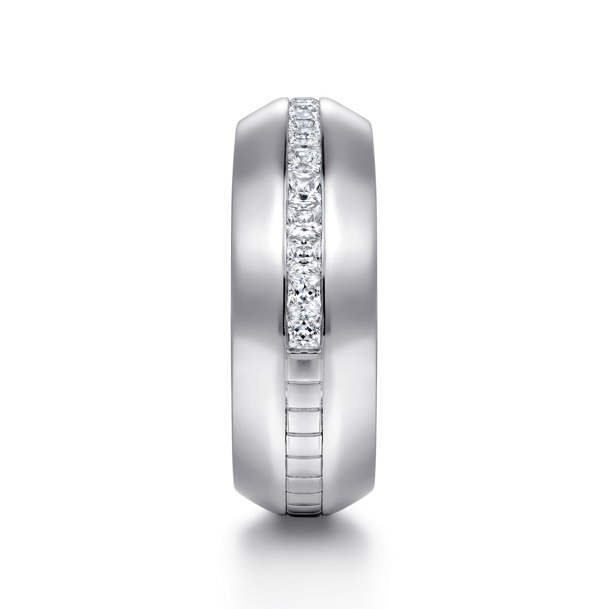 14K White Gold Diamond Mens Wedding Ring in High Polish Finish — Gabriel & Co. MR20064W44JJ