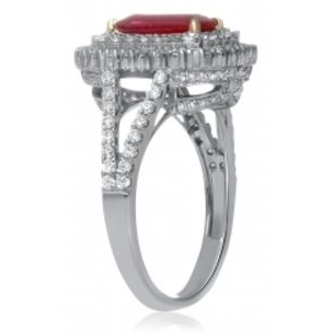 Emerald Cut Ruby Ring — view 2