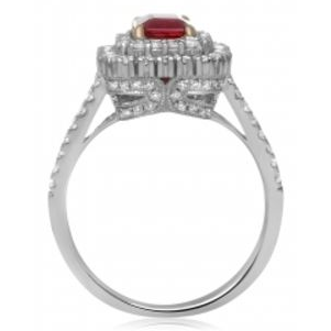 Emerald Cut Ruby Ring — view 3