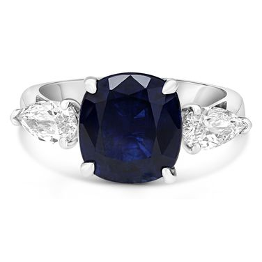 Platinum Five Carat Sapphire Ring — view 1