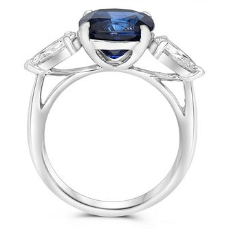 Platinum Five Carat Sapphire Ring — view 2