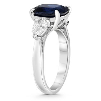 Platinum Five Carat Sapphire Ring — view 3