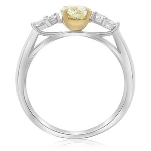 Oval Fancy Yellow Diamond Ring — view 2