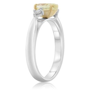 Oval Fancy Yellow Diamond Ring — view 3