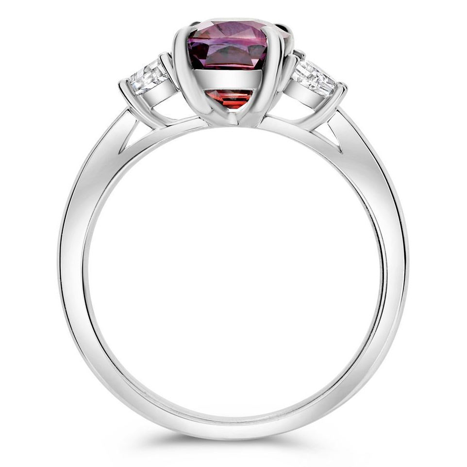 Platinum Ruby Ring with White Diamonds — view 2
