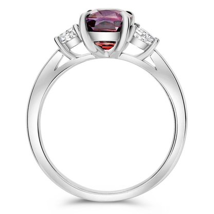 Platinum Ruby Ring with White Diamonds — view 2