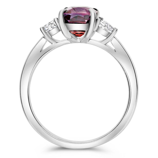 Platinum Ruby Ring with White Diamonds — view 2