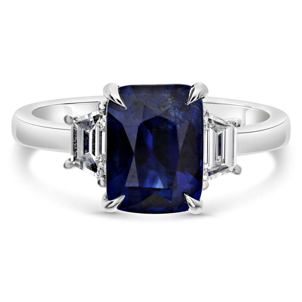 Cushion Sapphire Ring — view 1