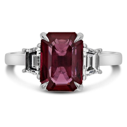 Emerald Cut Ruby Ring — view 1