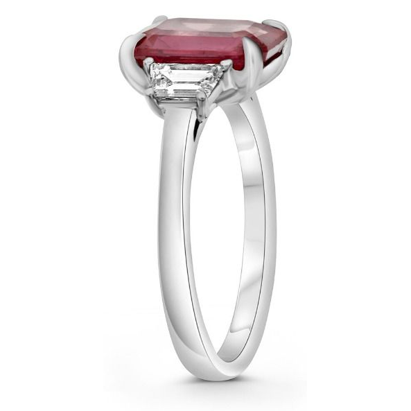 Emerald Cut Ruby Ring — view 3