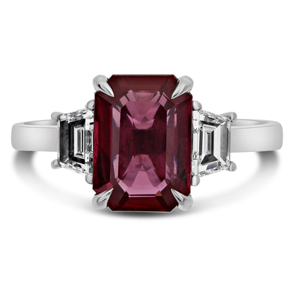 Emerald Cut Ruby Ring — view 4