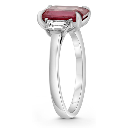 Emerald Cut Ruby Ring — view 6