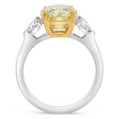 4.01 ct Fancy Light Yellow Oval Diamond Ring — view 2
