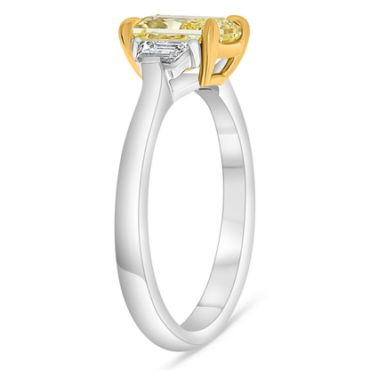 Radiant Fancy Yellow Diamond Ring — view 3