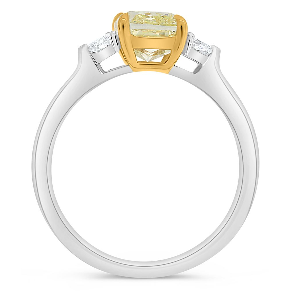 Radiant Fancy Yellow Diamond Ring — view 2