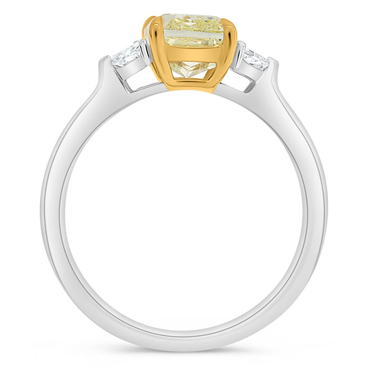Radiant Fancy Yellow Diamond Ring — view 2