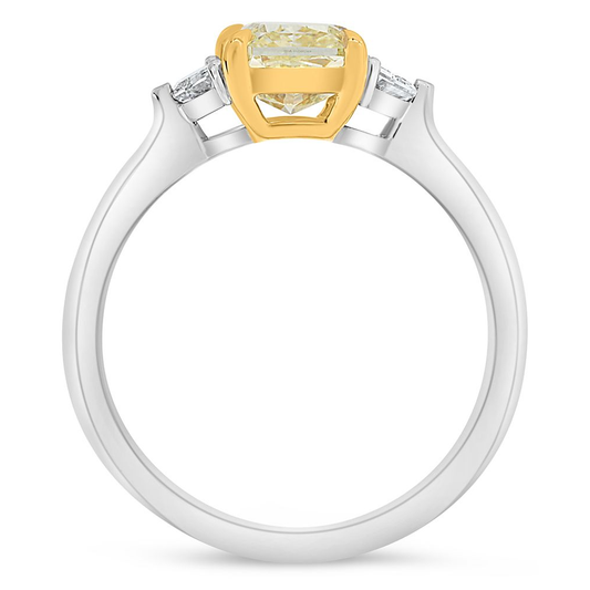 Radiant Fancy Yellow Diamond Ring — view 2