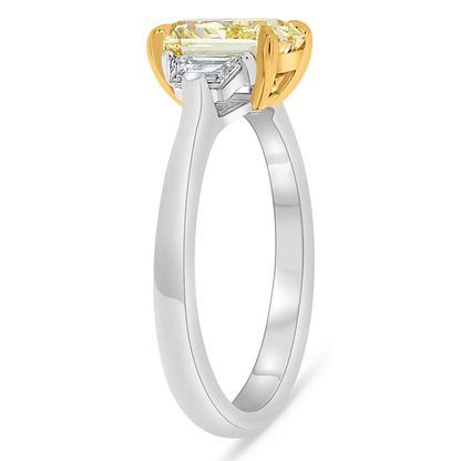 Radiant Fancy Yellow Diamond Ring — view 3