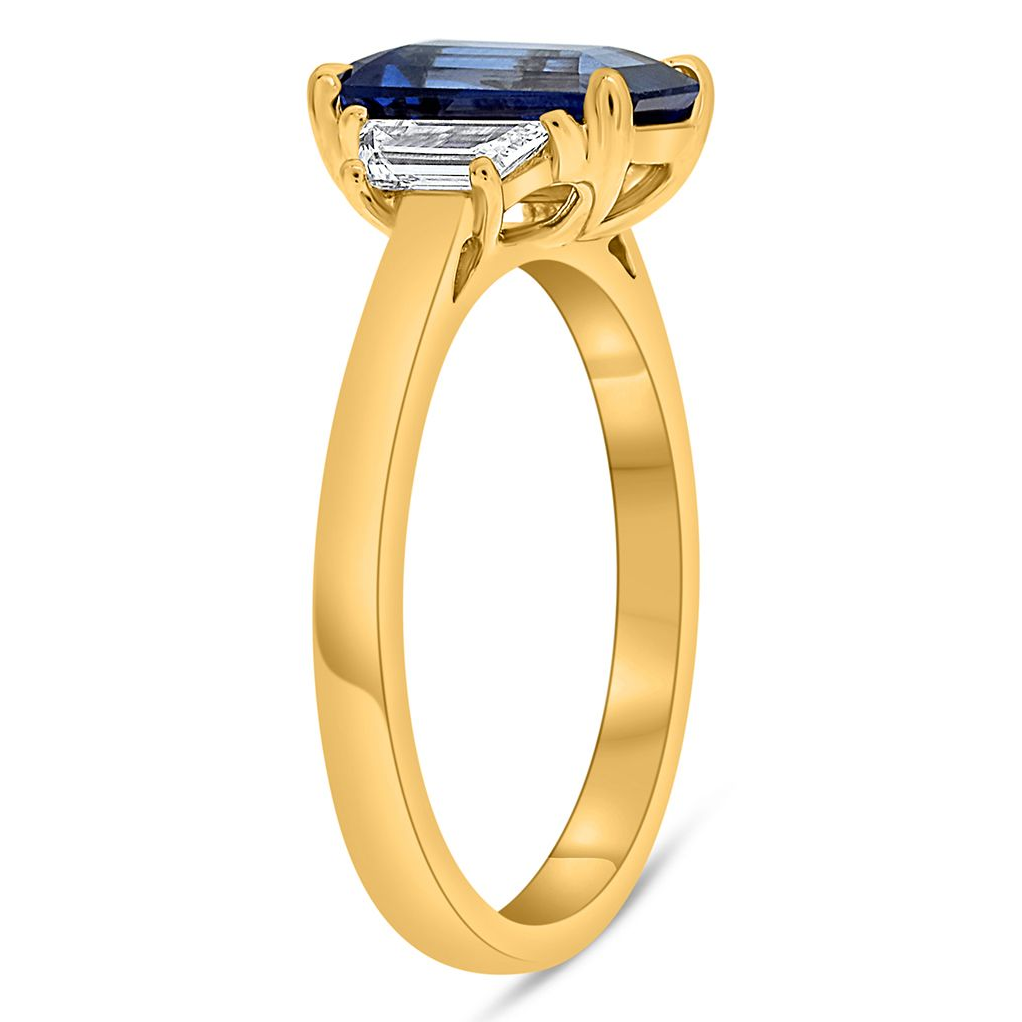 Emerald Cut Sapphire Ring — view 3