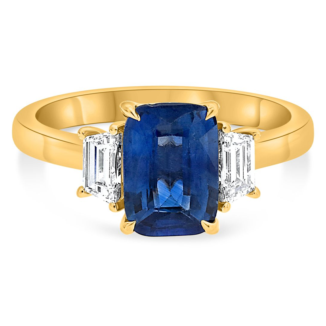 Cushion Sapphire Ring — view 1
