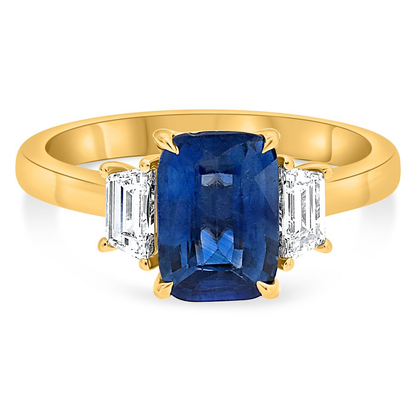 Cushion Sapphire Ring — view 1